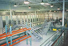A mezzanine project engineered and installed by Anchor Enterprises.